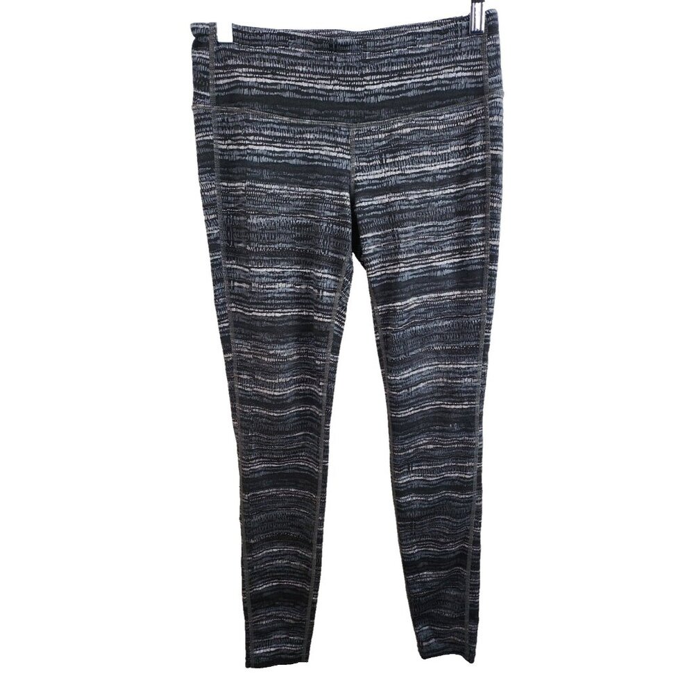 Athleta Womens Retreat Chaturanga Tight Small Gray Striped Activewear Ankle